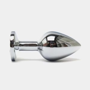 Сталева анальна пробка Buttplug з кристалом 6,4x2,3 см Сріблястий